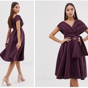 ASOS Elegant Purple Wrap Dress